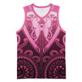 Aotearoa Breast Cancer Basketball Jersey Maori Tribal Pattern