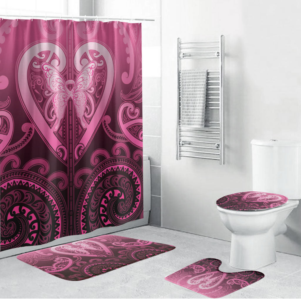 Aotearoa Breast Cancer Bathroom Set Maori Tribal Pattern