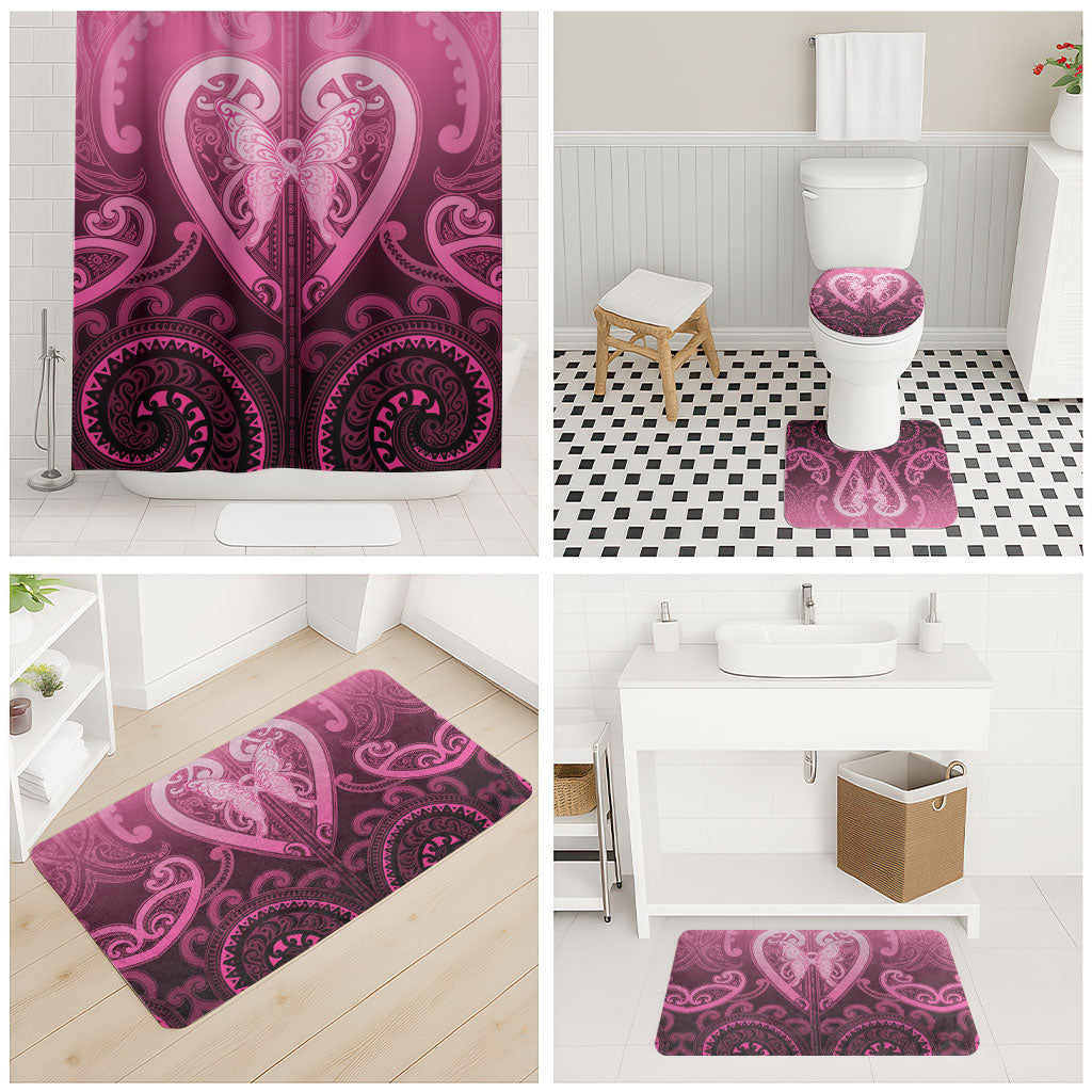 Aotearoa Breast Cancer Bathroom Set Maori Tribal Pattern