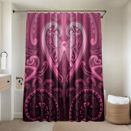 Aotearoa Breast Cancer Bathroom Set Maori Tribal Pattern