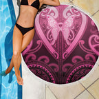 Aotearoa Breast Cancer Beach Blanket Maori Tribal Pattern