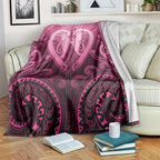 Aotearoa Breast Cancer Blanket Maori Tribal Pattern