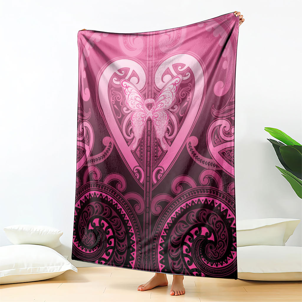 Aotearoa Breast Cancer Blanket Maori Tribal Pattern