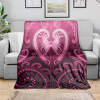 Aotearoa Breast Cancer Blanket Maori Tribal Pattern