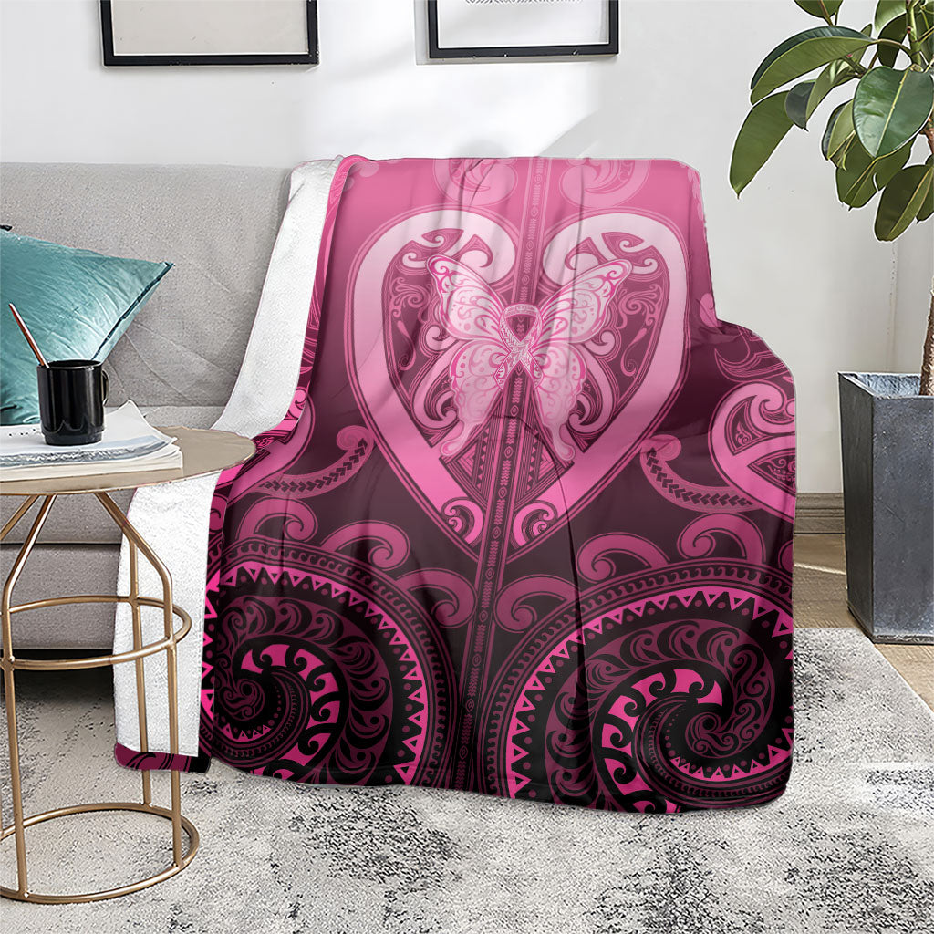 Aotearoa Breast Cancer Blanket Maori Tribal Pattern