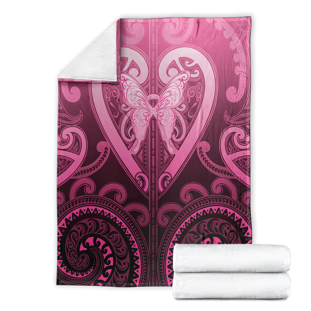 Aotearoa Breast Cancer Blanket Maori Tribal Pattern