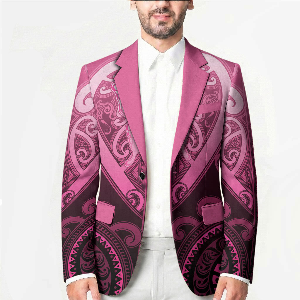 Aotearoa Breast Cancer Blazer Maori Tribal Pattern