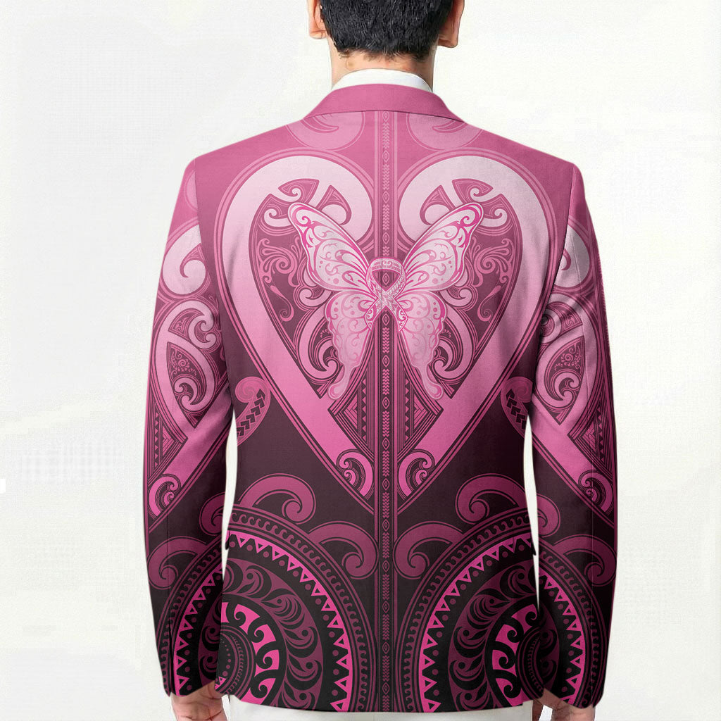 Aotearoa Breast Cancer Blazer Maori Tribal Pattern