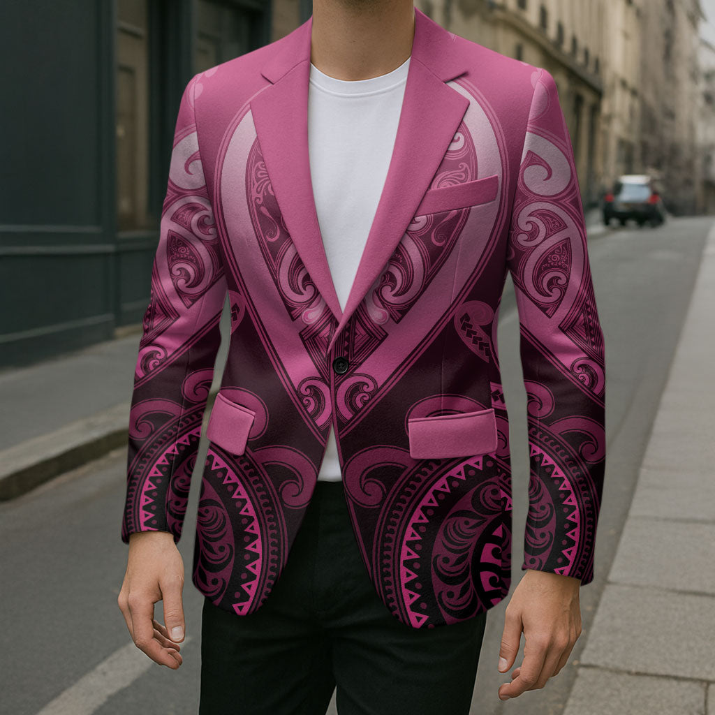 Aotearoa Breast Cancer Blazer Maori Tribal Pattern