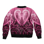Aotearoa Breast Cancer Bomber Jacket Maori Tribal Pattern