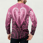 Aotearoa Breast Cancer Button Sweatshirt Maori Tribal Pattern