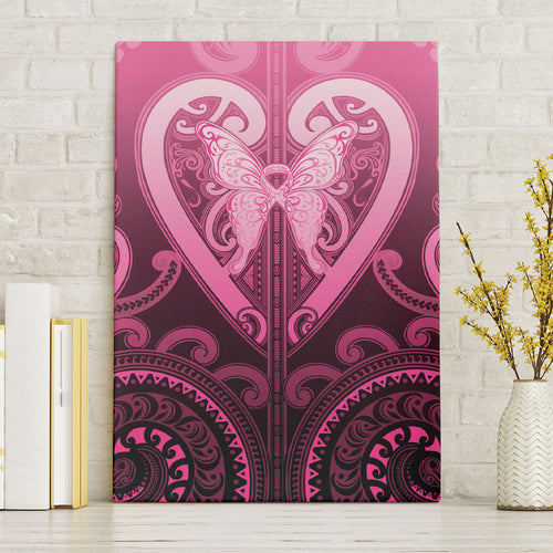 Aotearoa Breast Cancer Canvas Wall Art Maori Tribal Pattern
