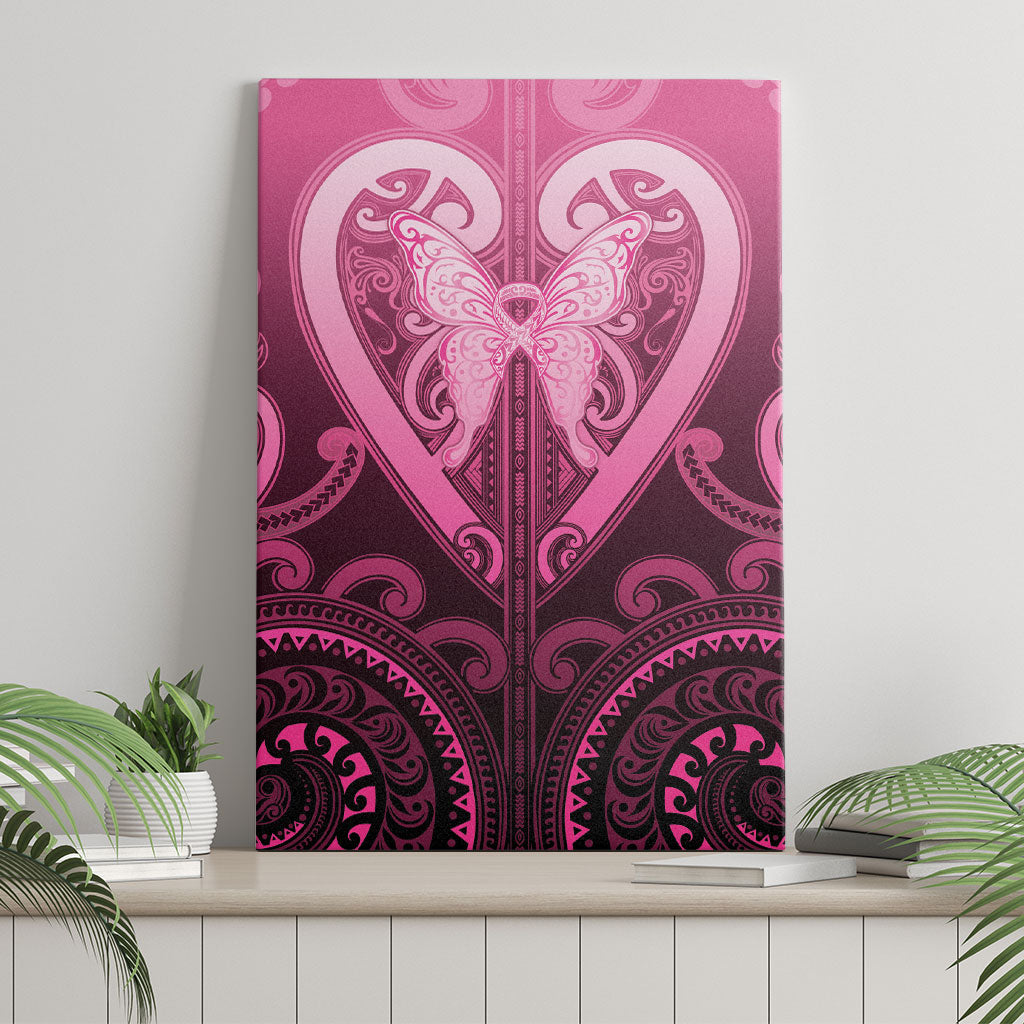 Aotearoa Breast Cancer Canvas Wall Art Maori Tribal Pattern