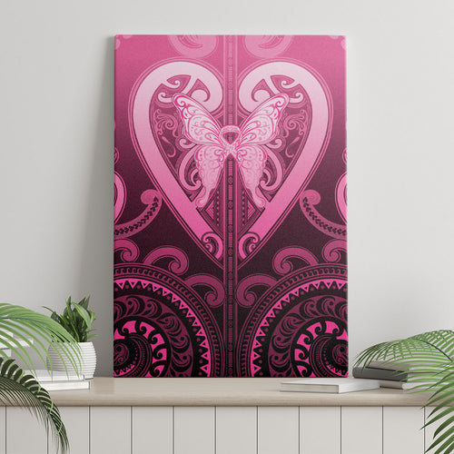 Aotearoa Breast Cancer Canvas Wall Art Maori Tribal Pattern