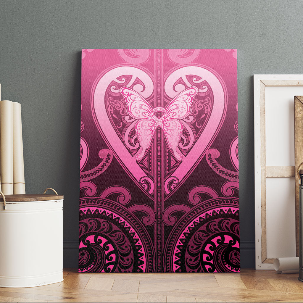 Aotearoa Breast Cancer Canvas Wall Art Maori Tribal Pattern