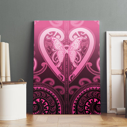 Aotearoa Breast Cancer Canvas Wall Art Maori Tribal Pattern