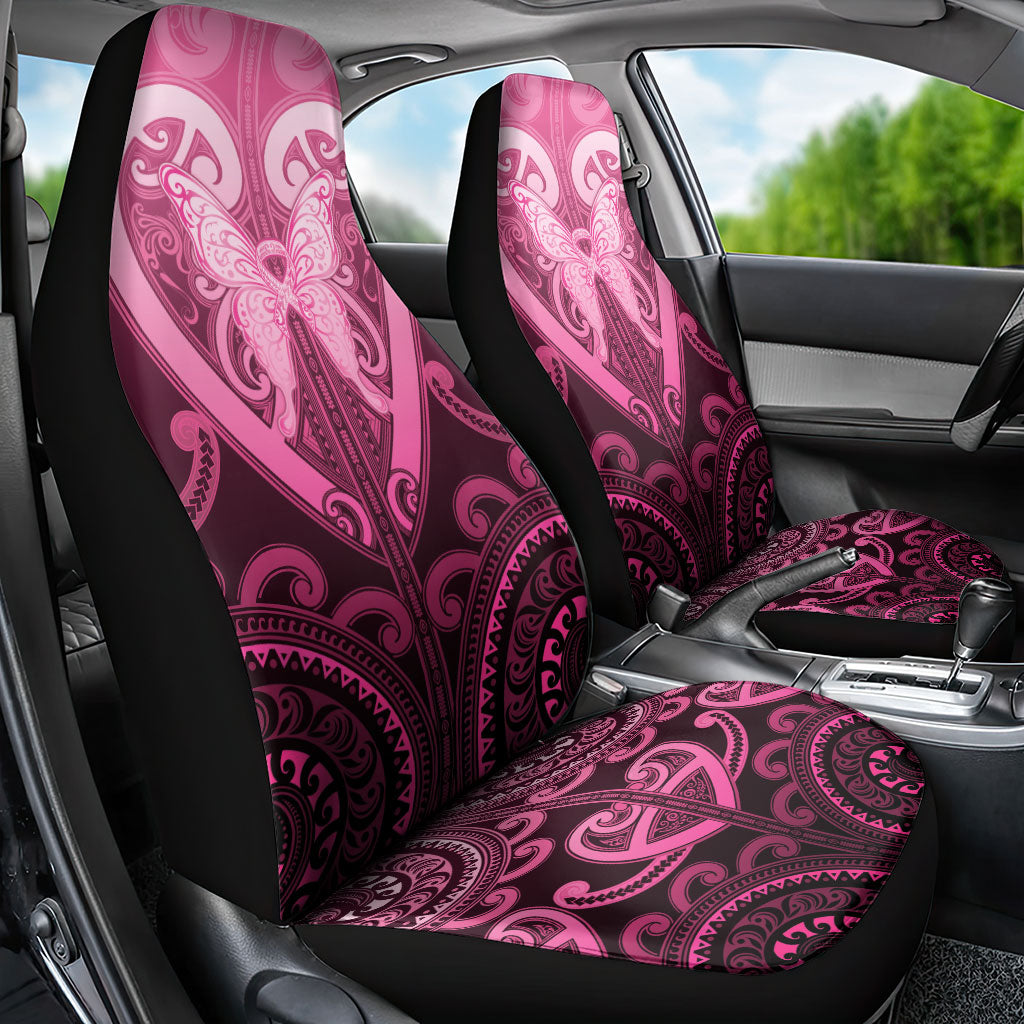 Aotearoa Breast Cancer Car Seat Cover Maori Tribal Pattern