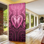 Aotearoa Breast Cancer Door Cover Maori Tribal Pattern