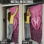 Aotearoa Breast Cancer Door Cover Maori Tribal Pattern