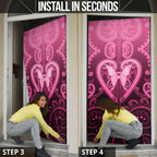 Aotearoa Breast Cancer Door Cover Maori Tribal Pattern