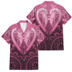 Aotearoa Breast Cancer Family Matching Off Shoulder Maxi Dress and Hawaiian Shirt Maori Tribal Pattern