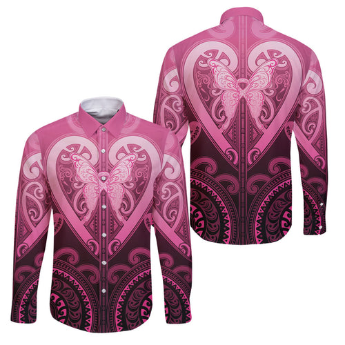 Aotearoa Breast Cancer Family Matching Summer Maxi Dress and Hawaiian Shirt Maori Tribal Pattern
