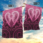 Aotearoa Breast Cancer Garden Flag Maori Tribal Pattern