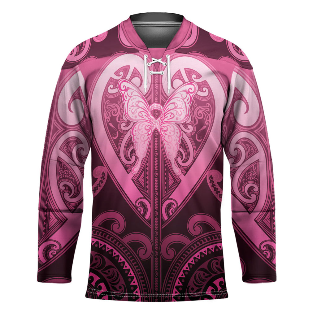 Aotearoa Breast Cancer Hockey Jersey Maori Tribal Pattern