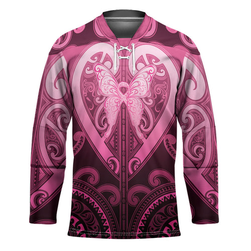 Aotearoa Breast Cancer Hockey Jersey Maori Tribal Pattern