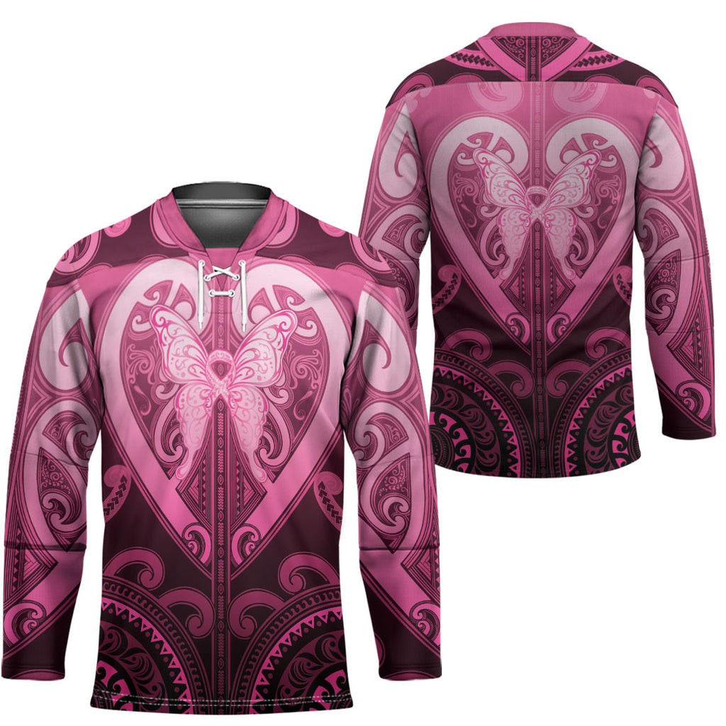 Aotearoa Breast Cancer Hockey Jersey Maori Tribal Pattern