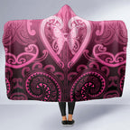 Aotearoa Breast Cancer Hooded Blanket Maori Tribal Pattern
