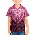 Aotearoa Breast Cancer Kid Hawaiian Shirt Maori Tribal Pattern