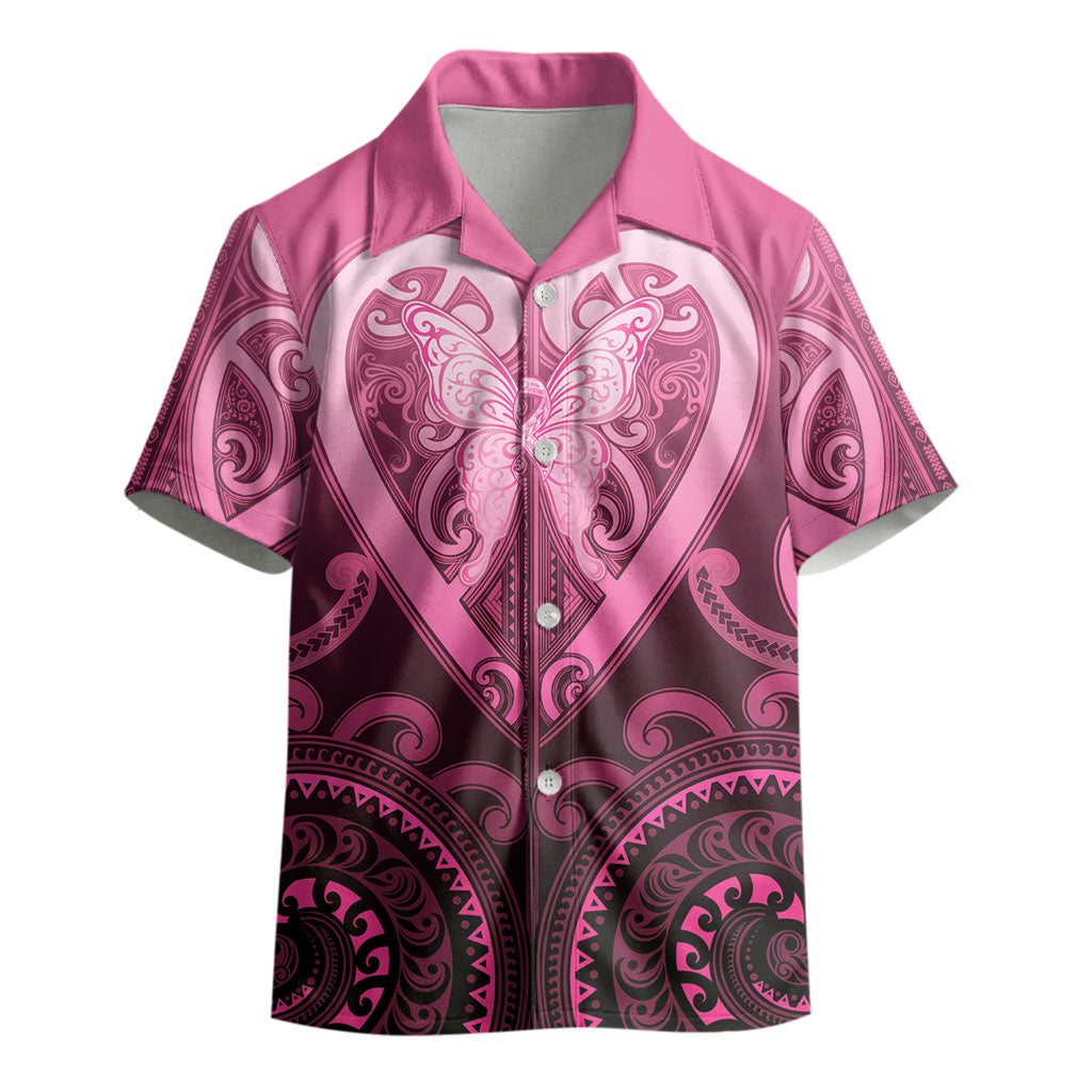 Aotearoa Breast Cancer Kid Hawaiian Shirt Maori Tribal Pattern