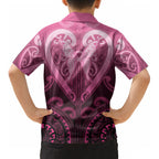 Aotearoa Breast Cancer Kid Hawaiian Shirt Maori Tribal Pattern