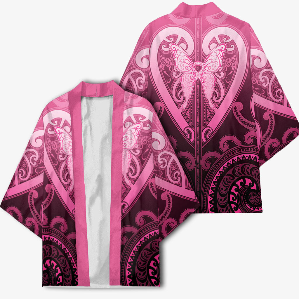 Aotearoa Breast Cancer Kimono Maori Tribal Pattern