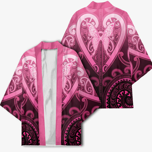 Aotearoa Breast Cancer Kimono Maori Tribal Pattern