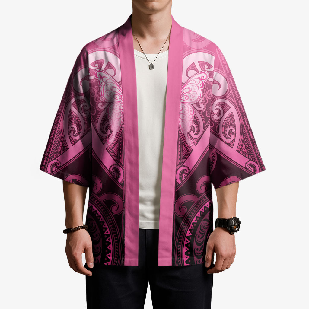Aotearoa Breast Cancer Kimono Maori Tribal Pattern