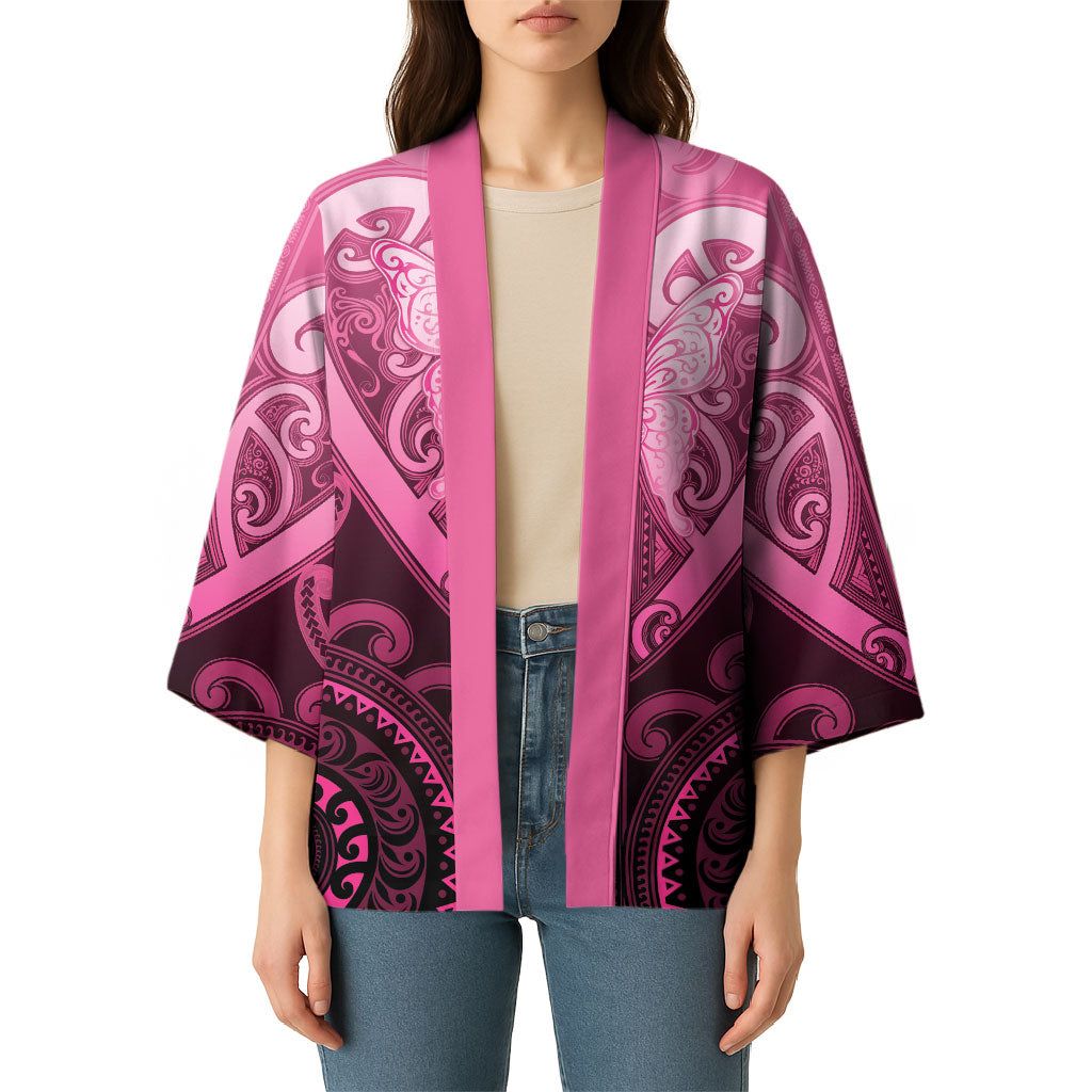 Aotearoa Breast Cancer Kimono Maori Tribal Pattern