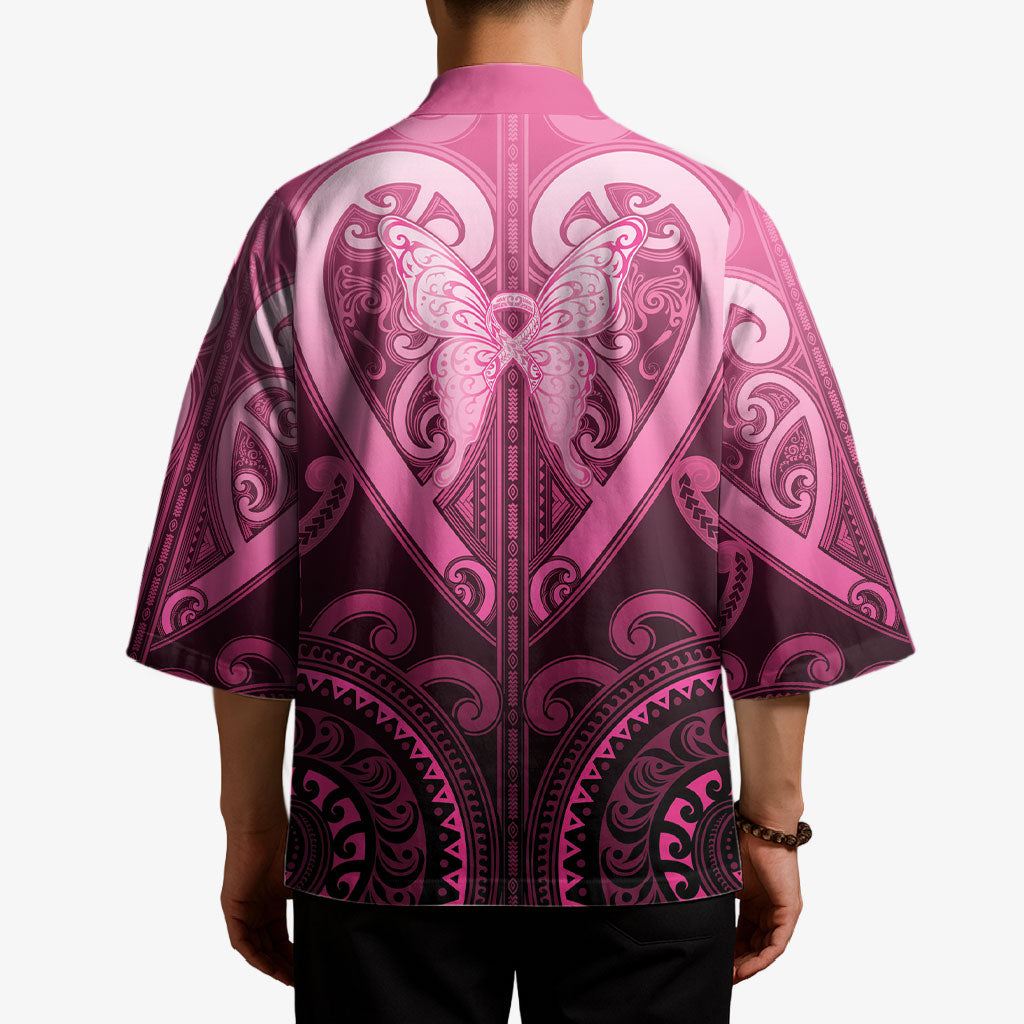 Aotearoa Breast Cancer Kimono Maori Tribal Pattern