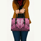 Aotearoa Breast Cancer Leather Bag Maori Tribal Pattern