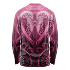 Aotearoa Breast Cancer Long Sleeve Shirt Maori Tribal Pattern