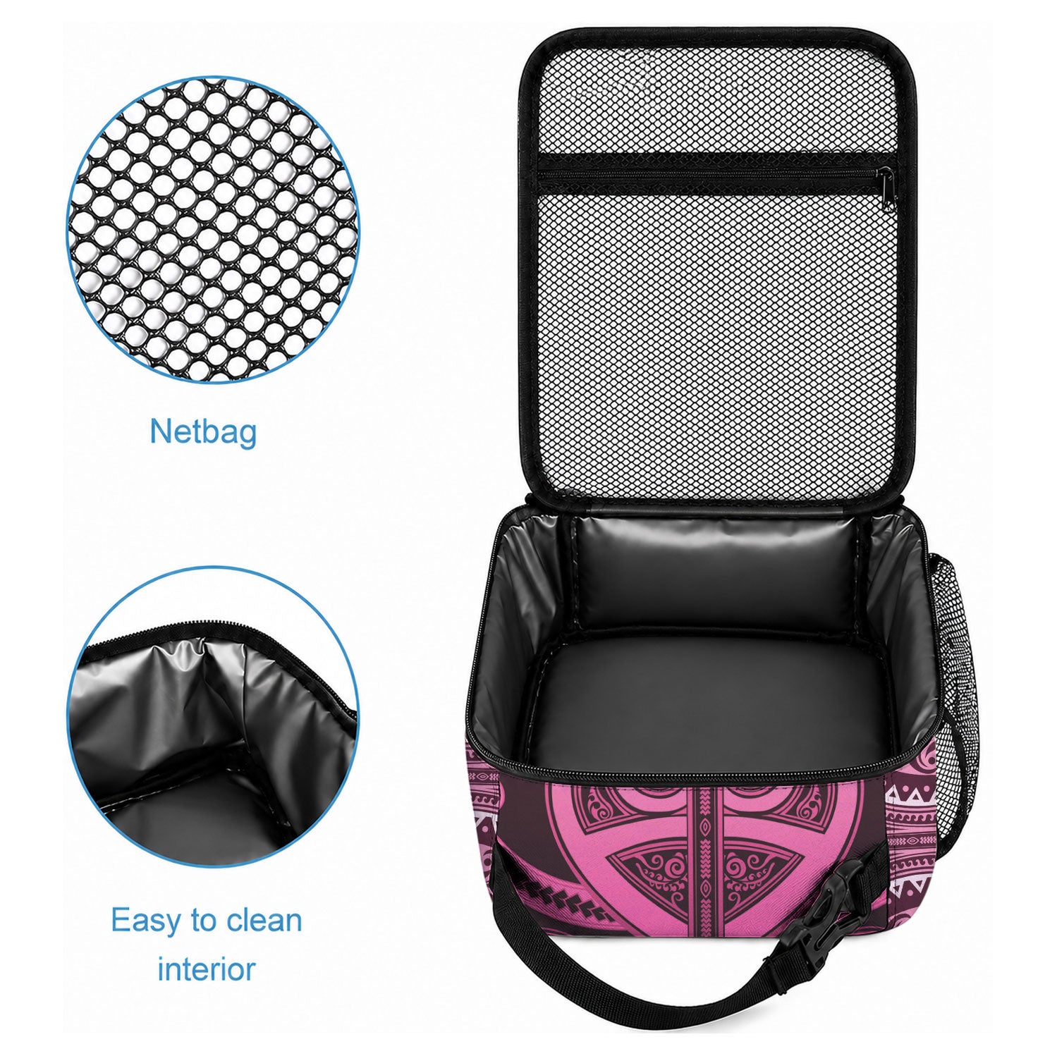 Aotearoa Breast Cancer Lunch Bag Maori Tribal Pattern