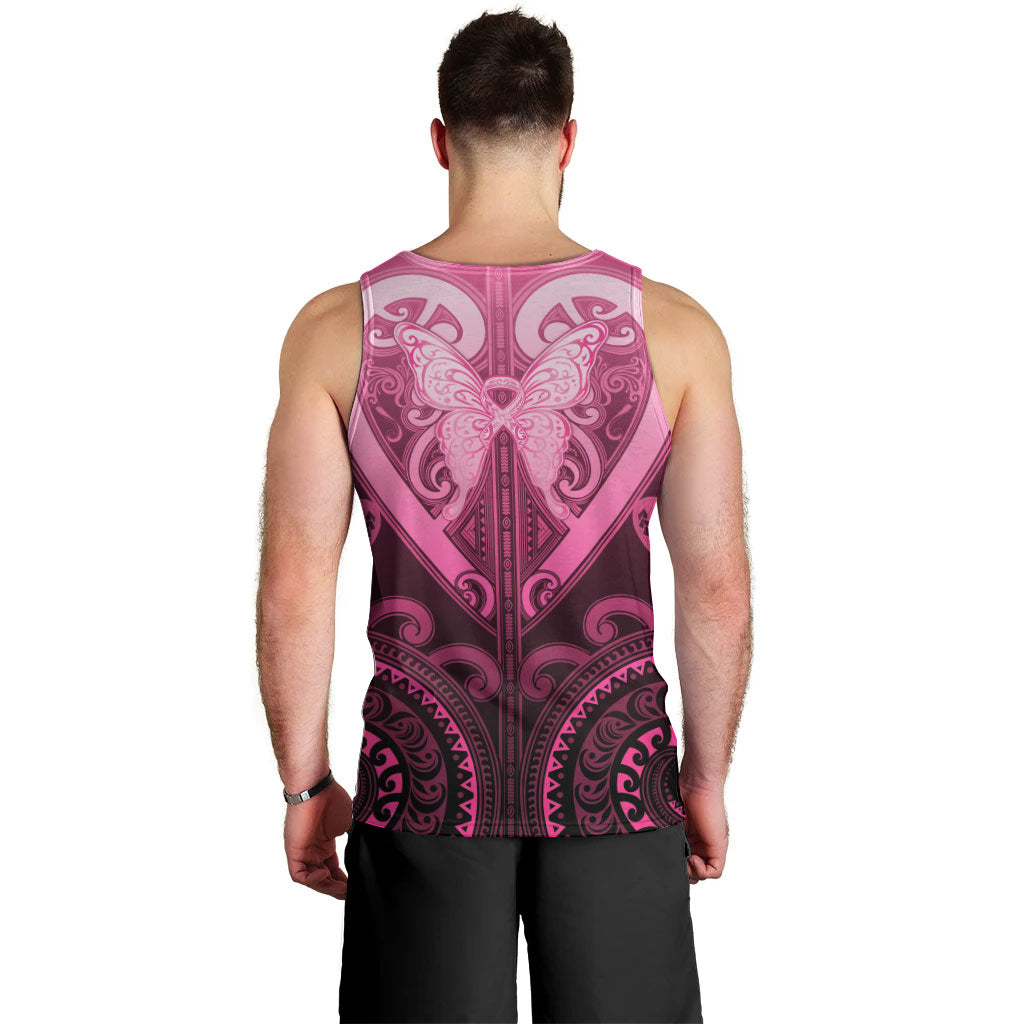 Aotearoa Breast Cancer Men Tank Top Maori Tribal Pattern