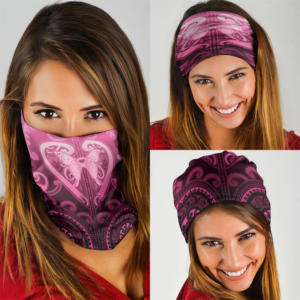 Aotearoa Breast Cancer Neck Gaiter Maori Tribal Pattern