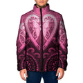 Aotearoa Breast Cancer Padded Jacket Maori Tribal Pattern