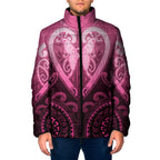 Aotearoa Breast Cancer Padded Jacket Maori Tribal Pattern