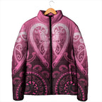 Aotearoa Breast Cancer Padded Jacket Maori Tribal Pattern