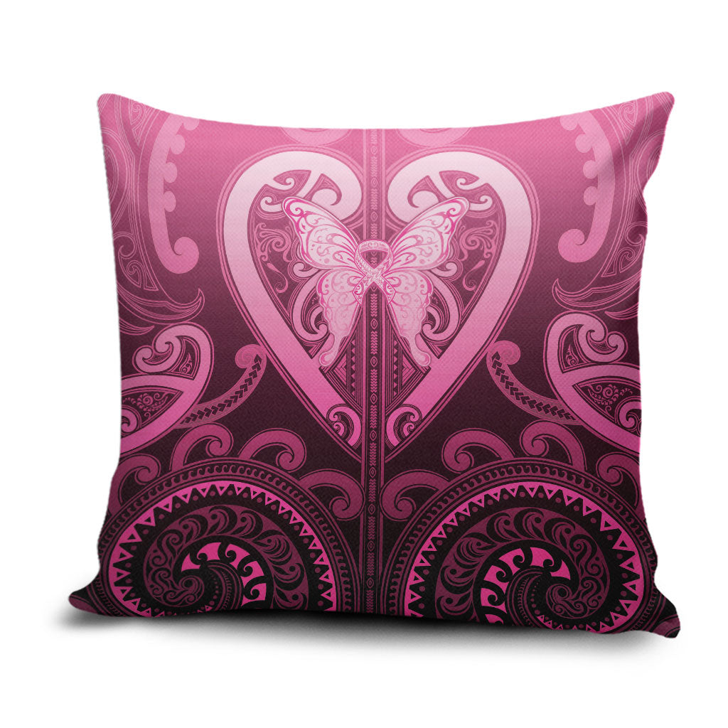 Aotearoa Breast Cancer Pillow Cover Maori Tribal Pattern