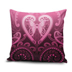 Aotearoa Breast Cancer Pillow Cover Maori Tribal Pattern