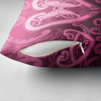 Aotearoa Breast Cancer Pillow Cover Maori Tribal Pattern